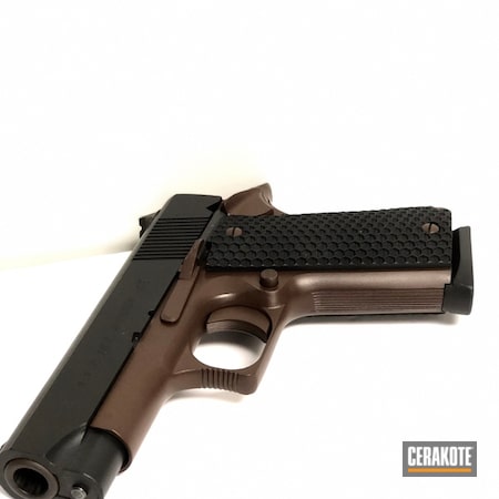 Powder Coating: Conceal Carry,Graphite Black H-146,.45 ACP,1911,Bi-Tone,BARRETT® BRONZE H-259,Pistol,Daily Carry