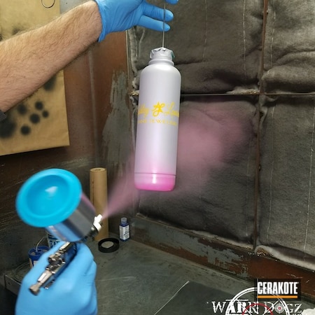 Powder Coating: Aluminum Water Bottle,Wild Purple H-197,Robin's Egg Blue H-175,More Than Guns,Custom Water Bottle,Prison Pink H-141