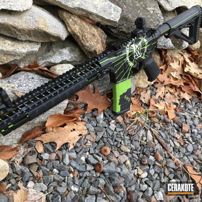Cerakoted H-146 Graphite Black, H-168 Zombie Green And H-136 Snow White