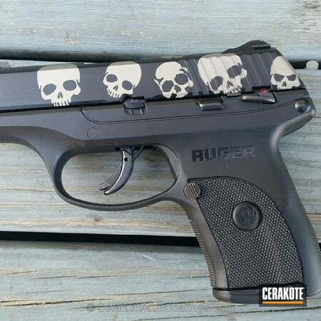 Powder Coating: Graphite Black H-146,Pistol,Ruger LC9,Ruger,Titanium H-170,Skull