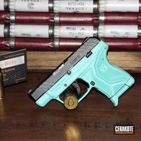Powder Coating: Two Tone,Ladies,Pistol,Ruger LCP II,Robin's Egg Blue H-175,Ruger