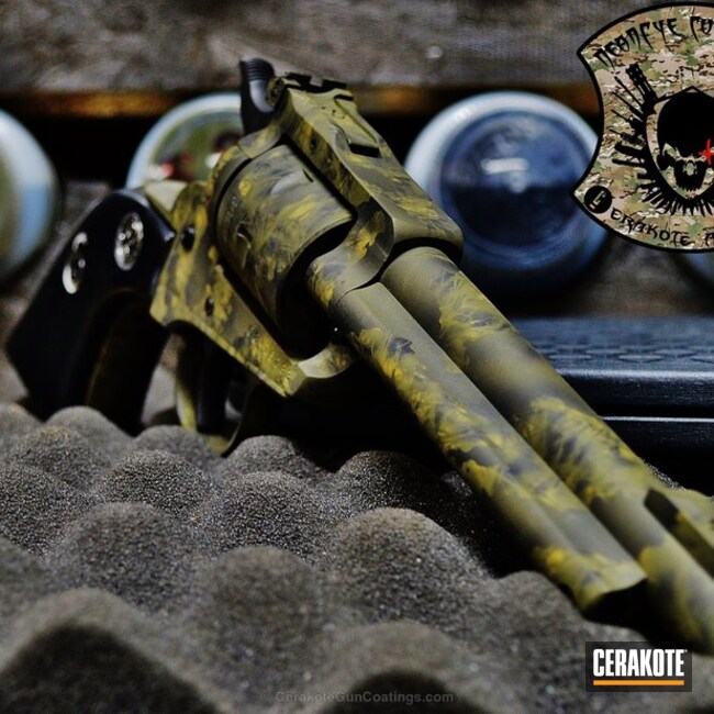Cerakoted: Ruger,Sniper Green H-229,Graphite Black H-146,Revolver,Ral 8000 H-8000,Custom Camo
