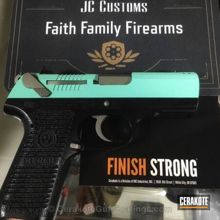 Powder Coating: Two Tone,Pistol,Refinished,Robin's Egg Blue H-175,Tungsten H-237,Ruger