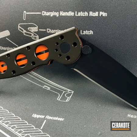 Powder Coating: Hunter Orange H-128,Graphite Black H-146,Midnight Bronze H-294,CRKT,More Than Guns,Folding Knife