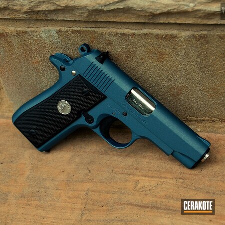 Powder Coating: Graphite Black H-146,Pistol,Blue Titanium H-185,Colt,Colt Mustang .380,Restoration