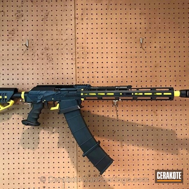 Cerakoted: Electric Yellow H-166,Two Tone,AK Rifle