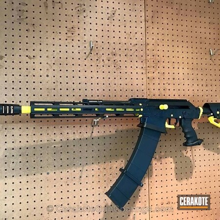 Powder Coating: Two Tone,Electric Yellow H-166,AK Rifle