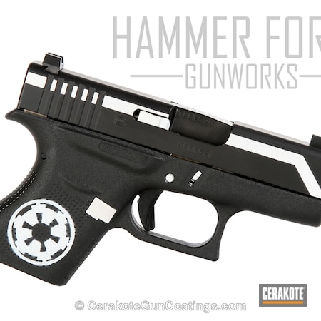 Powder Coating: Glock 43,Graphite Black H-146,Glock,Snow White H-136,Handguns,Pistol,Stormtrooper,Star Wars,Imperial