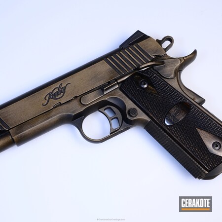 Powder Coating: Graphite Black H-146,Kimber,1911,Pistol,Battleworn,Burnt Bronze H-148,Kimber 1911
