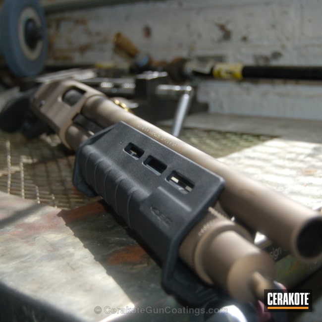 Cerakoted: Shotgun,Two Tone,Burnt Bronze H-148,Remington 870,Wilson Combat