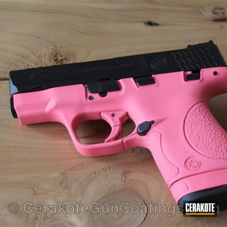 Powder Coating: Smith & Wesson,Smith & Wesson M&P Shield,M&P Shield,Pistol,S&W,M&P Shield 9mm,Shield,Prison Pink H-141