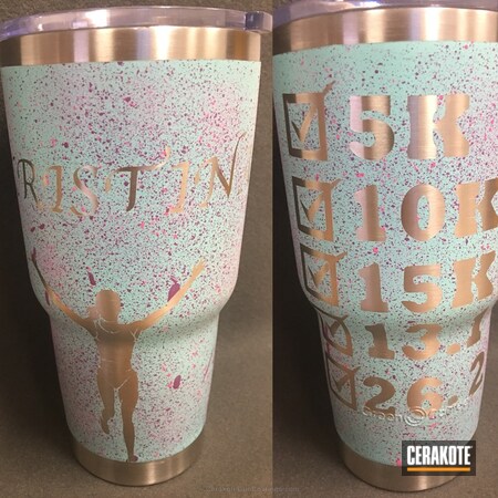 Powder Coating: Custom Tumbler Cup,Tumbler,Bright Purple H-217,Robin's Egg Blue H-175,Prison Pink H-141