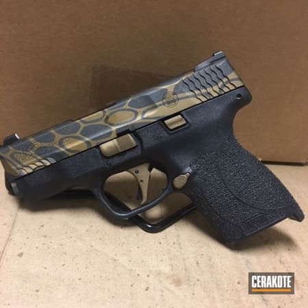 Powder Coating: 9mm,Smith & Wesson,M&P Shield,Pistol,Cobalt H-112,Burnt Bronze H-148