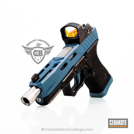 Powder Coating: Glock,Two Tone,Reflex Sight,Blue Titanium H-185,Glock 19,Stippled