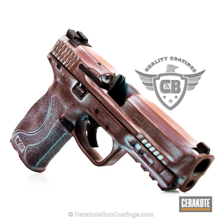 Powder Coating: Smith & Wesson M&P,Smith & Wesson,Pistol,Patina,Robin's Egg Blue H-175,FIREHOUSE RED H-216,Rust
