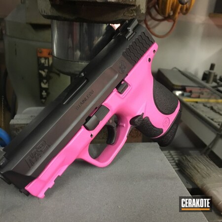Powder Coating: Graphite Black H-146,Smith & Wesson,Two Tone,Pistol,Prison Pink H-141