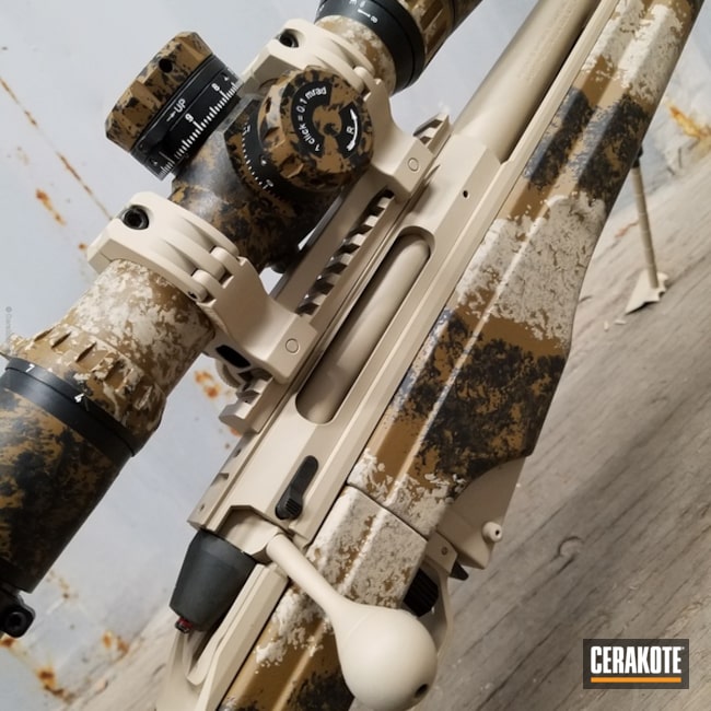 Cerakoted: Bolt Action Rifle,Armor Black C-192,FS FIELD DRAB C-30118,Desert Sand C-211