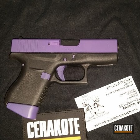 Powder Coating: Glock 43,Graphite Black H-146,Glock,Two Tone,Pistol,Bright Purple H-217