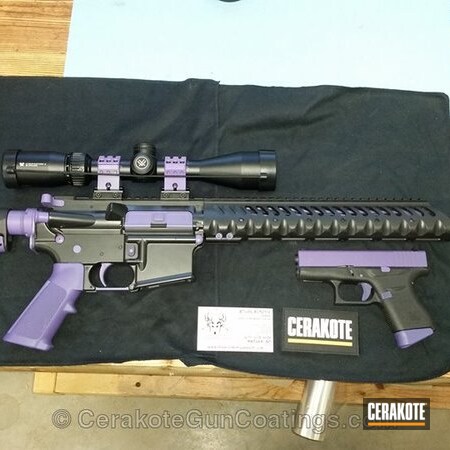 Powder Coating: Graphite Black H-146,Color Fill,Bright Purple H-217,Tactical Rifle,AR-15