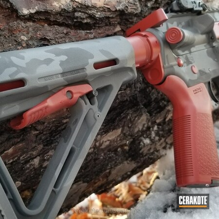 Powder Coating: Crimson H-221,Smoke E-120,Concrete E-160G,MultiCam,Tactical Rifle,AR-15,Concrete E-160
