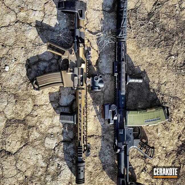 Cerakoted: Graphite Black H-146,Burnt Bronze H-148,Tactical Rifle,Noveske Bazooka Green H-189