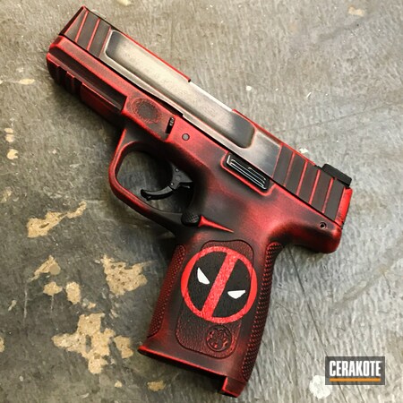 Powder Coating: Bright White H-140,Smith & Wesson,Pistol,Armor Black H-190,USMC Red H-167,Stainless H-152,Marvel Comic,Deadpool,Smith & Wesson SD9