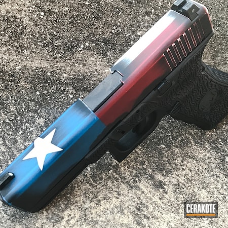 Powder Coating: Bright White H-140,Crimson H-221,Glock,Texas Flag,Handguns,Pistol,Armor Black H-190,Battleworn