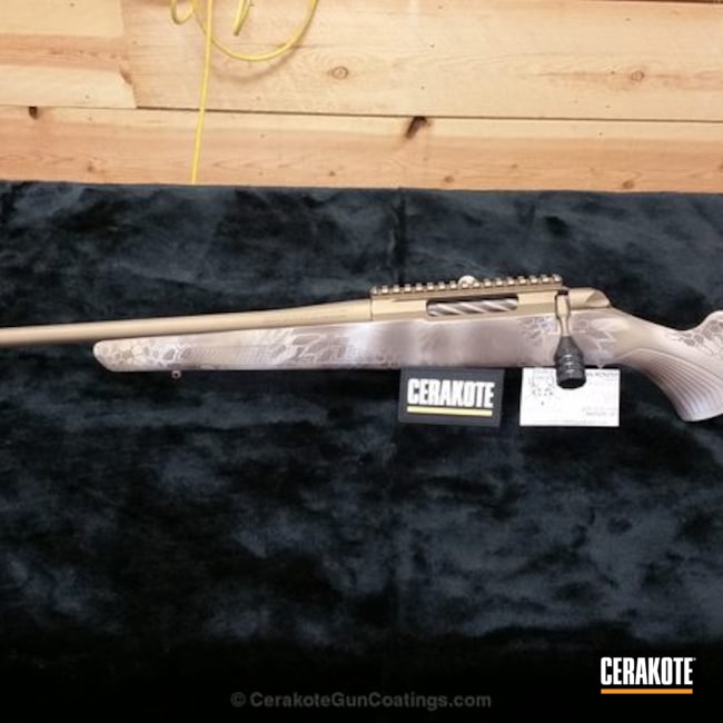 Cerakoted: Bolt Action Rifle,Hidden White H-242,Kryptek,Color Fill,Graphite Black H-146,Burnt Bronze H-148,.300 Winchester Magnum,Tikka,Chocolate Brown H-258