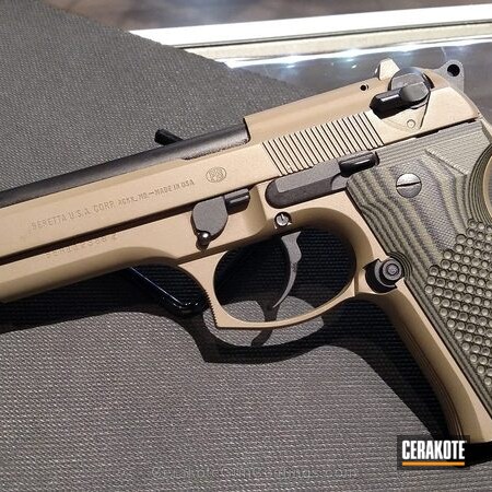 Powder Coating: 9mm,Graphite Black H-146,Pistol,Beretta,VZ Grip,MAGPUL® FLAT DARK EARTH H-267