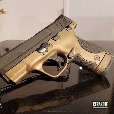 Powder Coating: Smith & Wesson M&P,Smith & Wesson,Smith & Wesson M&P Shield,Two Tone,M&P Shield,Pistol,Armor Black H-190,M&P Shield 9mm,Burnt Bronze H-148