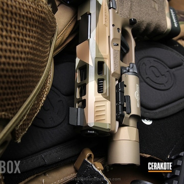 Cerakoted H-232 Magpul O.d. Green, H-226 Patriot Brown, H-204 Hazel Green, H-269 Barrett Brown And H-143 Benelli Sand