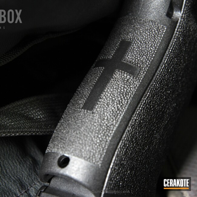 Cerakoted: Blackbox Customs,Stippled,Pistol,Glock,Smoke E-120