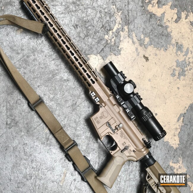 Cerakoted: Spike's Tactical,Two Tone,Tactical Rifle,Flat Dark Earth H-265,AR-15
