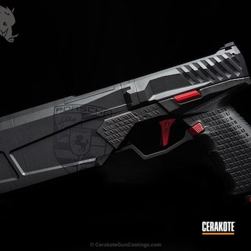 Cerakoted H-216 Smith & Wesson Red, H-146 Graphite Black, H-190 Armor Black And H-237 Tungsten