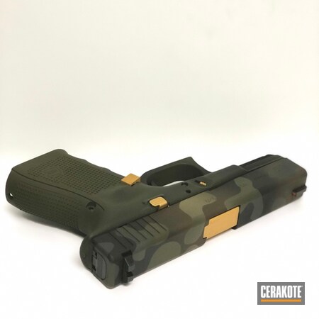 Powder Coating: Midnight Bronze H-294,Glock,Pistol,Gold H-122,Armor Black H-190,MultiCam,Glock 19,Sniper Grey H-234,Daily Carry,Multi Cam Green,Sniper Green H-229