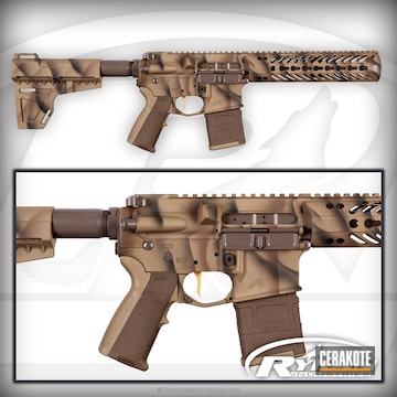 Cerakoted H-226 Patriot Brown, H-190 Armor Black, H-235 Coyote Tan And E-130 Earth