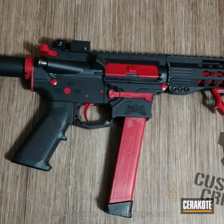 Powder Coating: Controls,Two Tone,AR Pistol,Palmetto State Armory,FIREHOUSE RED H-216,Frame Hardware Contrasting