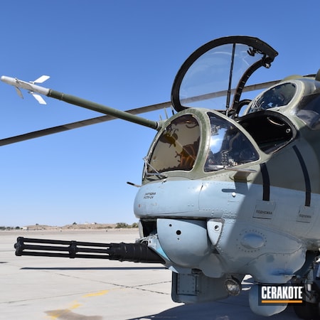 Powder Coating: Armor Black H-190,Refinished,MI-24D Hind,Military,Machine Gun,Aerospace and Aviation,Helicopter