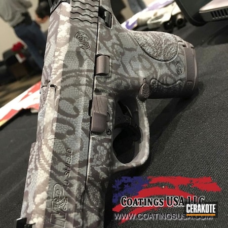 Powder Coating: Hidden White H-242,Smith & Wesson M&P,Smith & Wesson,Smith & Wesson M&P Shield,M&P 40 Shield,PurtyDirty,Pistol,Steel Grey H-139,Custom Mix,Paisley and Pearl,Shimmer Aluminum H-158,Robin's Egg Blue H-175