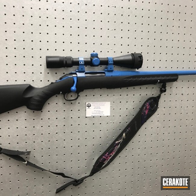 Cerakoted: Bolt Action Rifle,Ruger,MICRO SLICK DRY FILM LUBRICANT COATING (AIR CURE) C-110,Sky Blue H-169