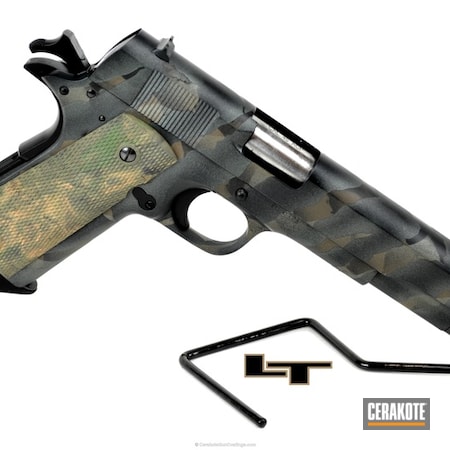 Powder Coating: Graphite Black H-146,1911,Handguns,Highland Green H-200,Pistol,Titanium H-170
