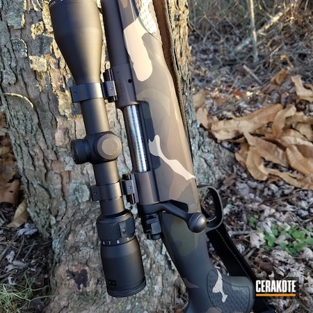 Powder Coating: Chocolate Brown H-258,Hunting Rifle,DESERT SAND H-199,Winchester Model 70,MIL SPEC GREEN  H-264,Woodland Camo Pattern,Camo,Woodland Camo