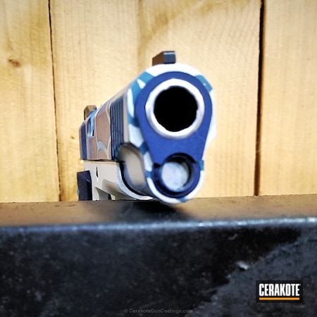 Powder Coating: JESSE JAMES CIVIL DEFENSE BLUE H-401,KEL-TEC® NAVY BLUE H-127,.45 ACP,1911,Fusion Firearms,Handguns,Crushed Silver H-255,Pistol,Kryptek