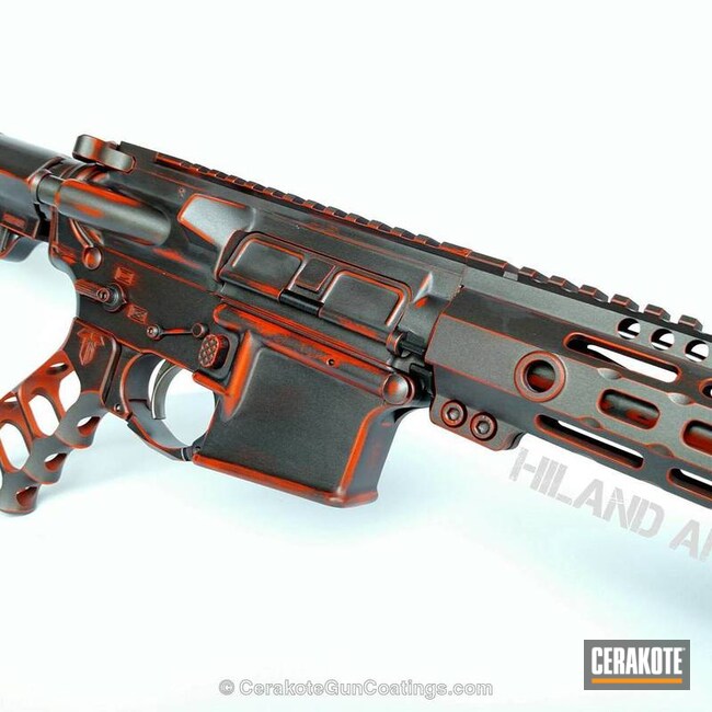 Cerakoted: Battleworn,Tungsten H-237,Tactical Rifle,Hunter Orange H-128,Spikes