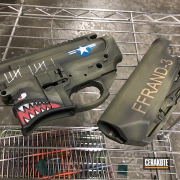 Cerakoted H-264 Mil Spec Green With H-216 Smith & Wesson Red, H-242 Hidden White And H-146 Graphite Black