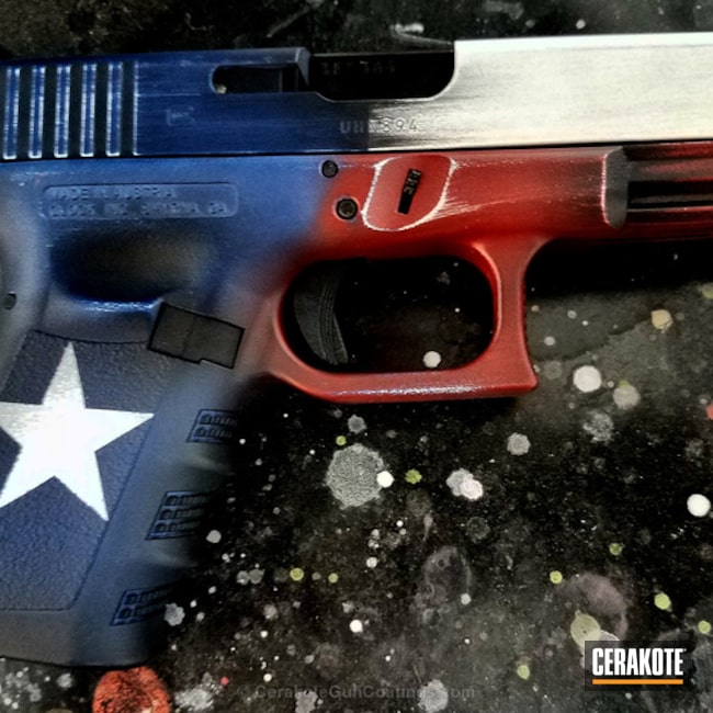 Cerakoted H-127 Kel-tec Navy Blue With H-297 Stormtrooper White And H-221 Crimson