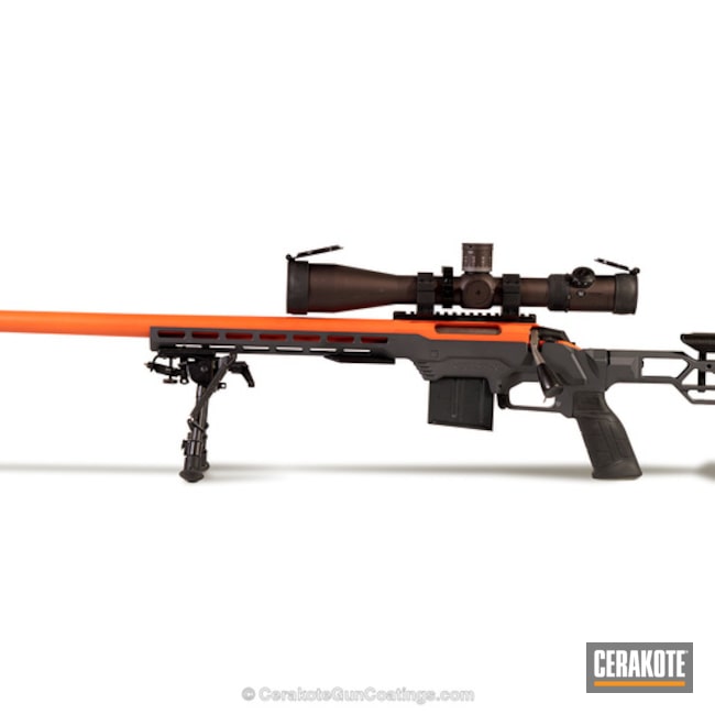 Cerakoted: Rifle,Bolt Action Rifle,Sniper Grey H-234,Hunter Orange H-128
