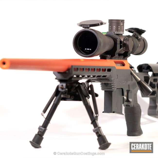 Cerakoted: Rifle,Bolt Action Rifle,Sniper Grey H-234,Hunter Orange H-128