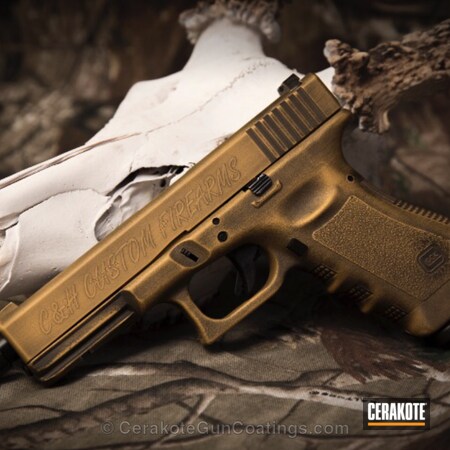 Powder Coating: Glock,Distressed,Handguns,Pistol,Desert Gold: H-246