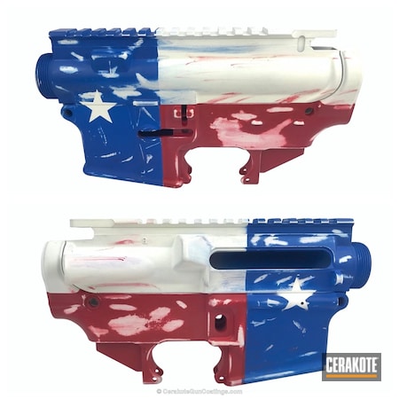 Powder Coating: Texas Flag,Distressed,Snow White H-136,NRA Blue H-171,AR-15,Battleworn,Gun Parts,Upper / Lower,Bull Shark Grey H-214